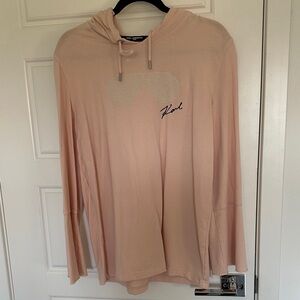Karl Lagerfeld Blush Hooded Top with Graphic